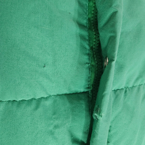 1980s Woolrich Insulated Kelly Green Yellow Goose Down Puffer Vest Size Medium [Vintage]