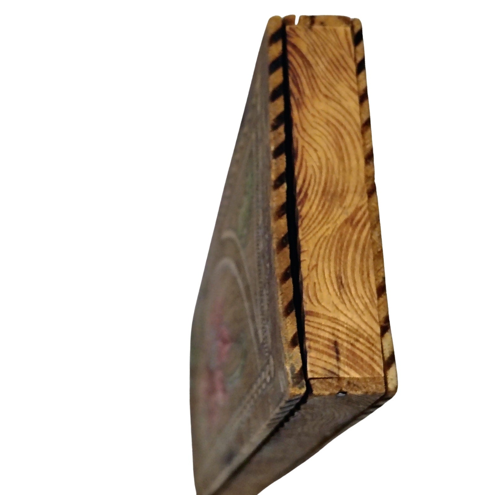 1930s Pyrography Glove Box Wooden Engraved Box Keepsake [Antique]