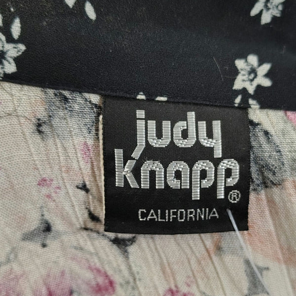 90s Patchwork Floral Striped Light Weight Box Cut Blazer Fold Down Collar Sz Sm