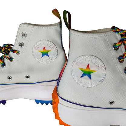 Converse Run Star Hike Hi Platform PRIDE Rainbow Sneakers Size 8 Women 6.5 Mens