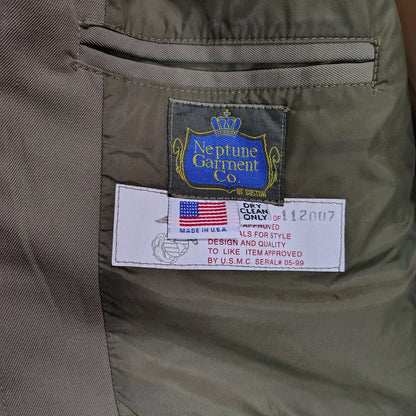 USMC Tanker Zip Up Bomber Jacket Neptune Garment Co. Epaulets Lined 36 Short