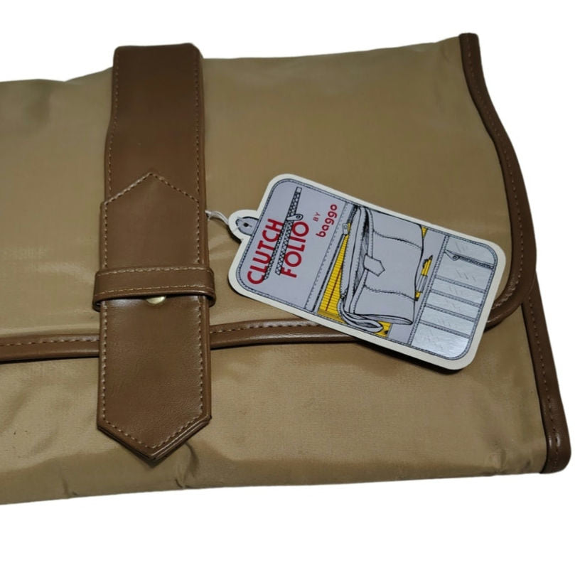 1970s Brown Waterproof Travel Maxi Clutch Folio By Baggo New Tags [Vintage]