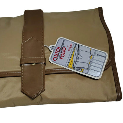1970s Brown Waterproof Travel Maxi Clutch Folio By Baggo New Tags [Vintage]
