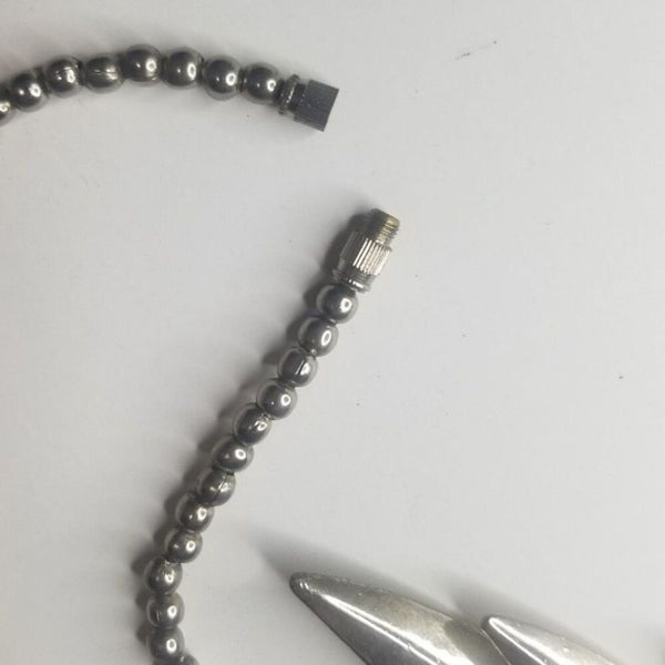 80s Vintage Silver Tone Stacked V Shape Serpentine Statement Ball Chain Necklace