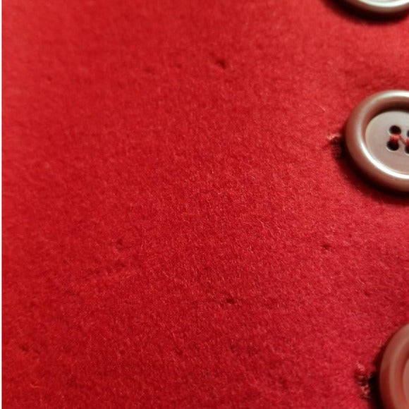 1980s Harve Bernard Long Red Wool Coat 100% Pure Wool Trench Coat Size 12