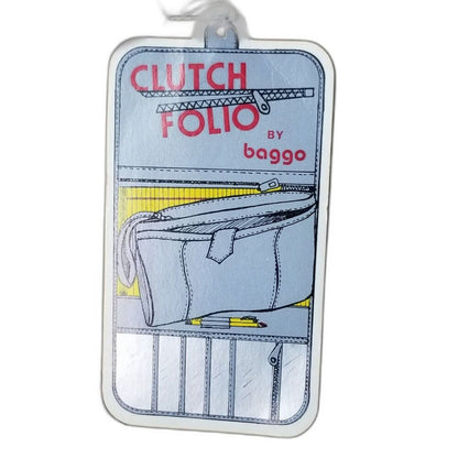 1970s Brown Travel Bag Water Resistant Plastic Maxi Clutch Folio Toiletry Bag [Vintage]