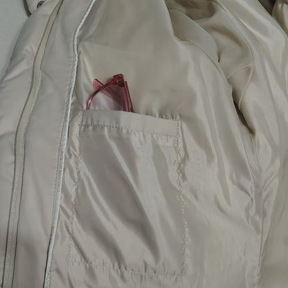 Calvin Klein Beige Performance Women's Puffer Coat Jacket Rollaway Hood Size Medium