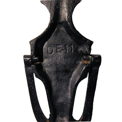 Narrow Black Hand Painted Cast Iron Amish Pennsylvania Dutch Doorknocker [Vintage}