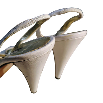 80s Pancaldi Italian Leather Strappy Heels 4 Inch Heel Size 7 1/2 AA Gently Used [Vintage]