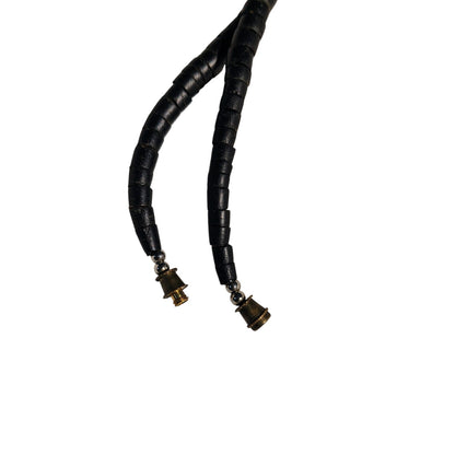 Brown Wood Beads Tribal Cultural Jewelry Single Strand Long Unisex Necklace