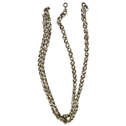30s 40s Crown Trifari Gold Long Chain Link Opera Length Statement Necklace