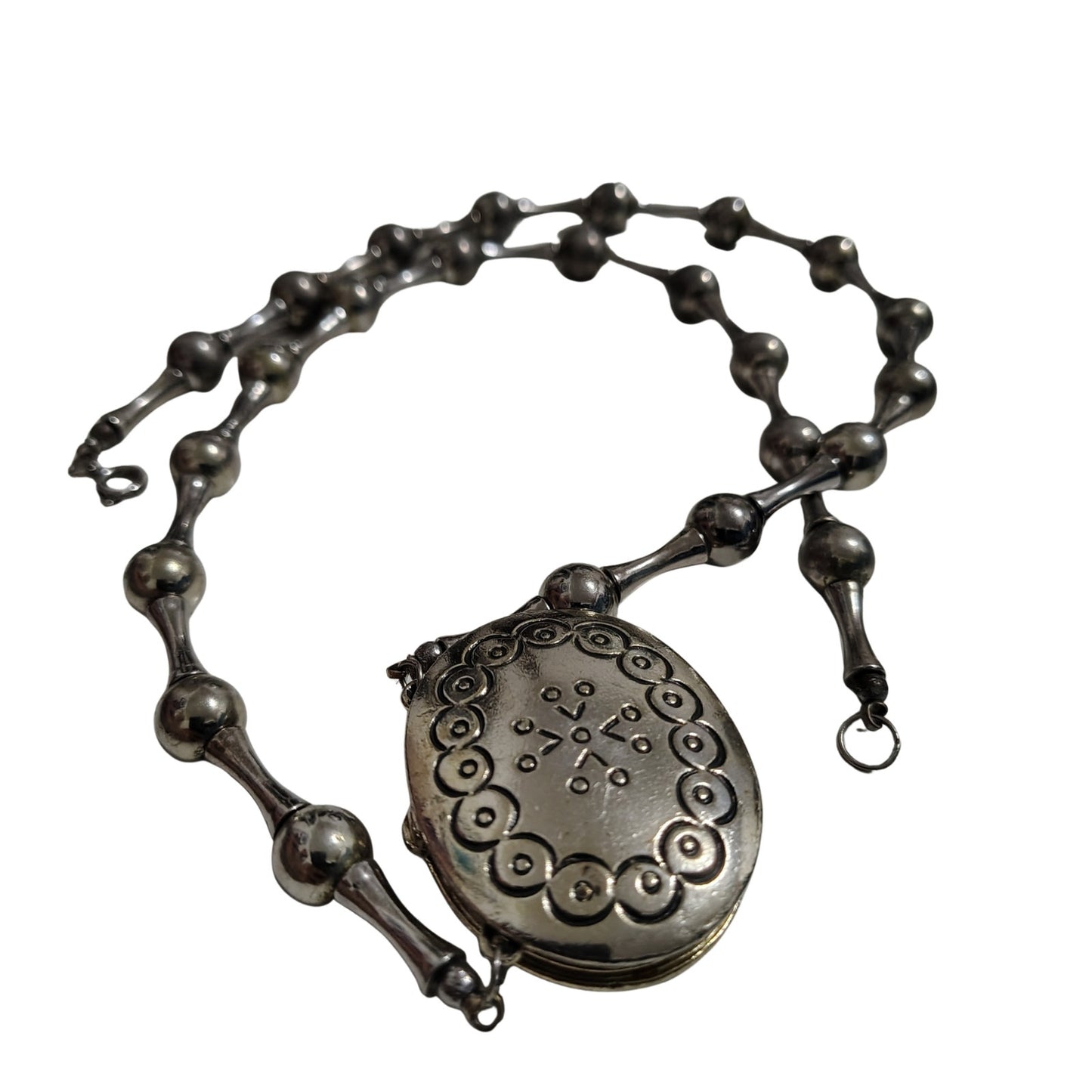 1973 Estée Lauder Perfume Locket Necklace Collectible Fragrance Moon Silver [Vintage]