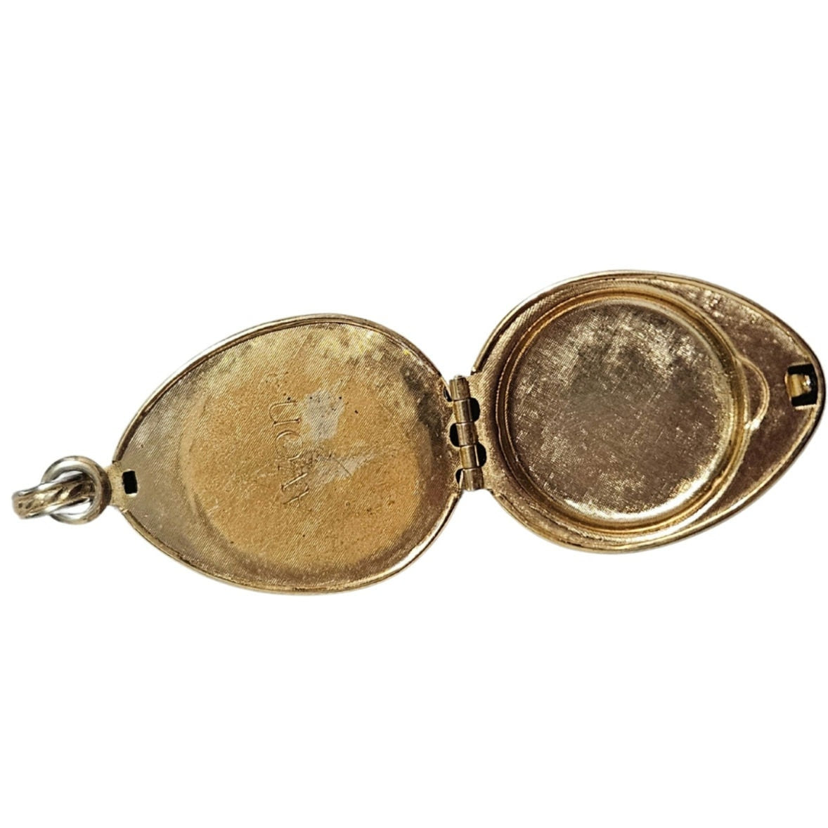 1968 Avon "Golden Charmer" Glacé Wax Perfume Case Pendant "Empty" Vintage