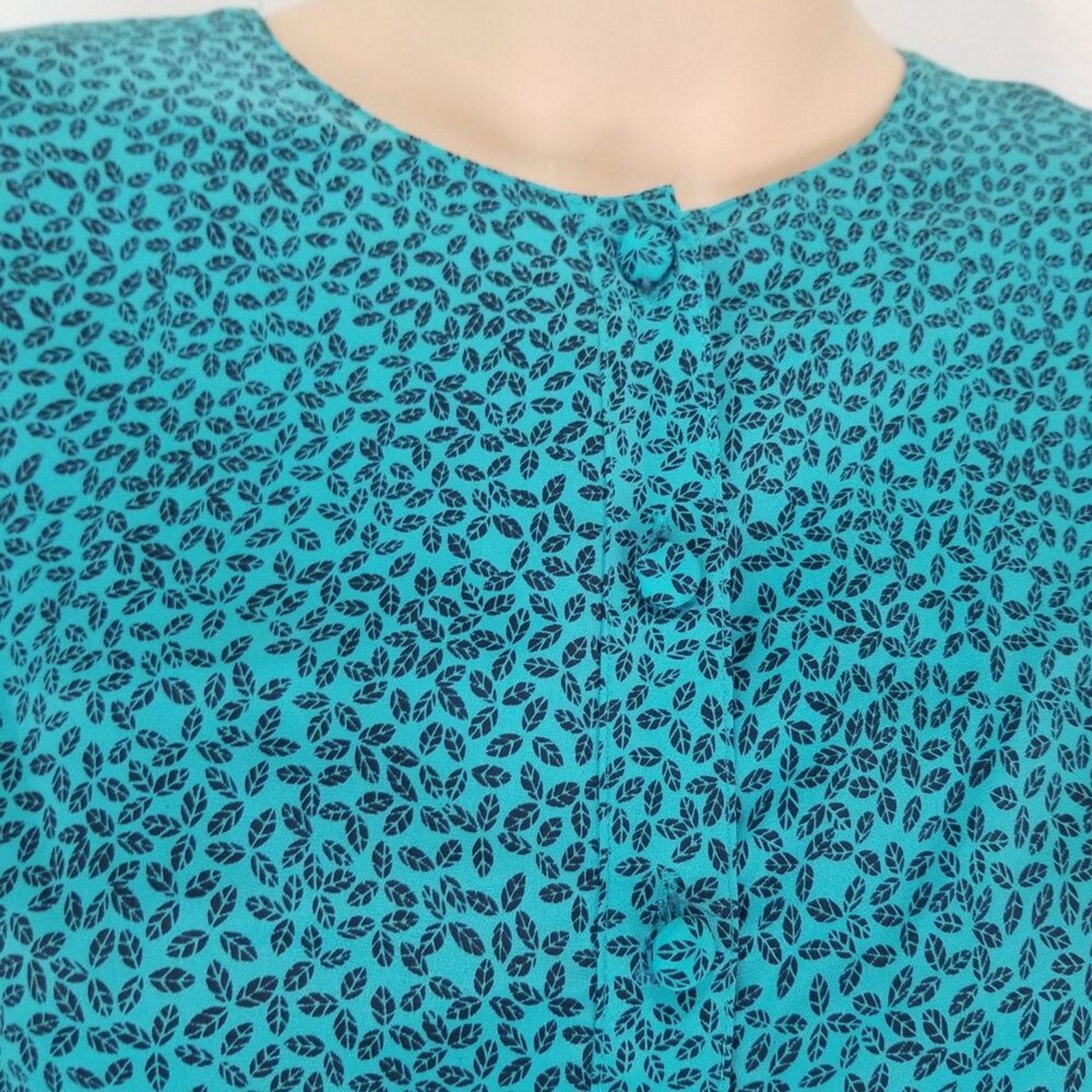 1980s Green Micro Feather Long Sleeve Mermaid Wiggle Dress Size Large [Vintage]