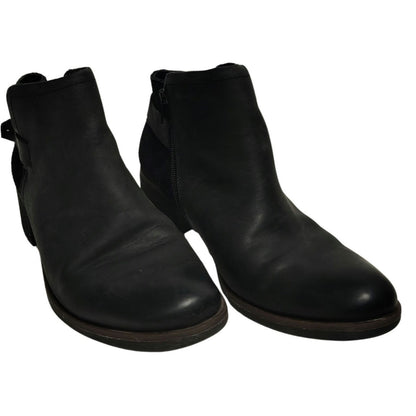 Black Leather Korks by Kork-Ease Sonya  Casual Zip Ankle Bootie Womens Size 7.5