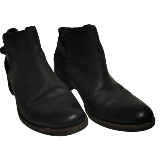 Black Leather Korks by Kork-Ease Sonya  Casual Zip Ankle Bootie Womens Size 7.5