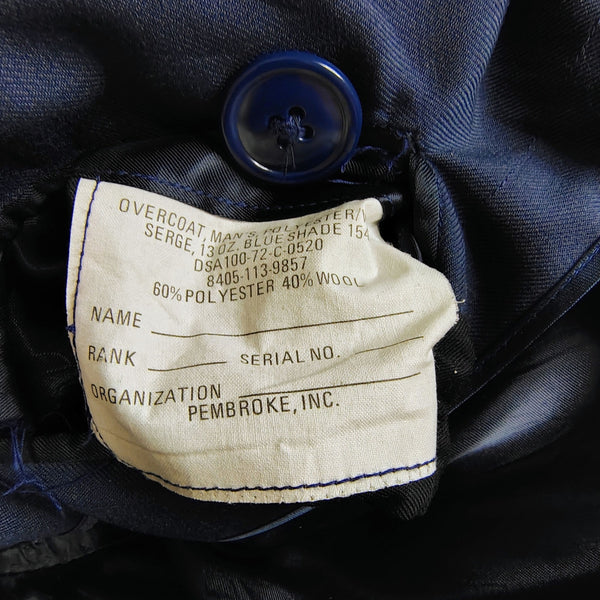 Vietnam US Air Force Overcoat 35 Long Blue 1549 Wool 13 oz Trench Coat [Vintage]