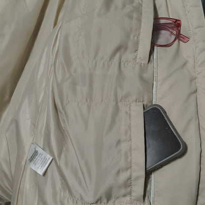 Calvin Klein Beige Performance Women's Puffer Coat Jacket Rollaway Hood Size Medium