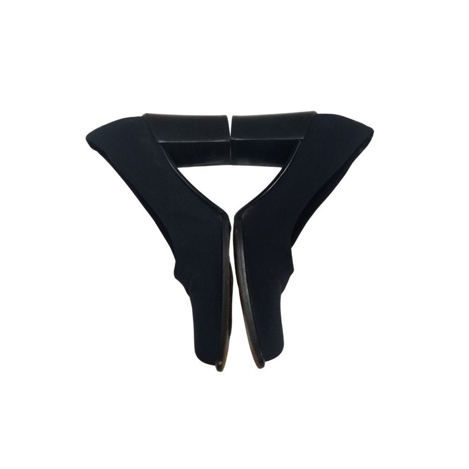 Navy Blue Chunky Heel Pointy Toe Elastic Top High Heels Via Spiga Size 6.5 [Vintage]