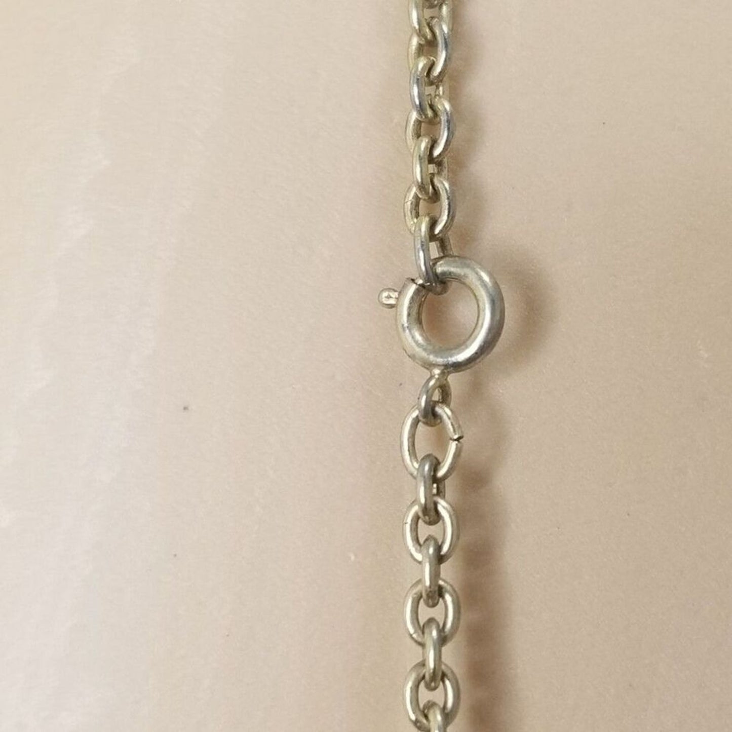 Avon Vintage Ornate Filigree Photo Yesteryear Locket Gold Blue Cabochon Necklace