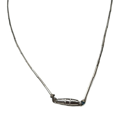 1970s Sterling Silver Liquid +  Turquoise Stones Bohemian Hippy Necklace