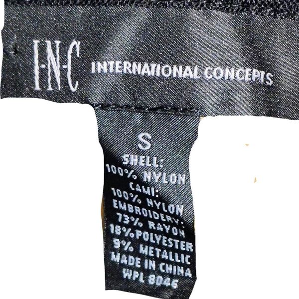 INC Int'l Concepts Sheer Hummingbird Metallic Embroidered Top without Cami Small