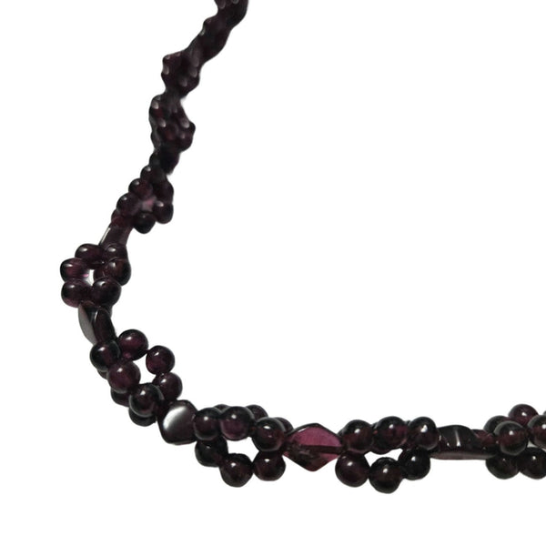 Rhodolite Garnet Round Clusters Diamond Beaded Gemstone  Opera Necklace 36"