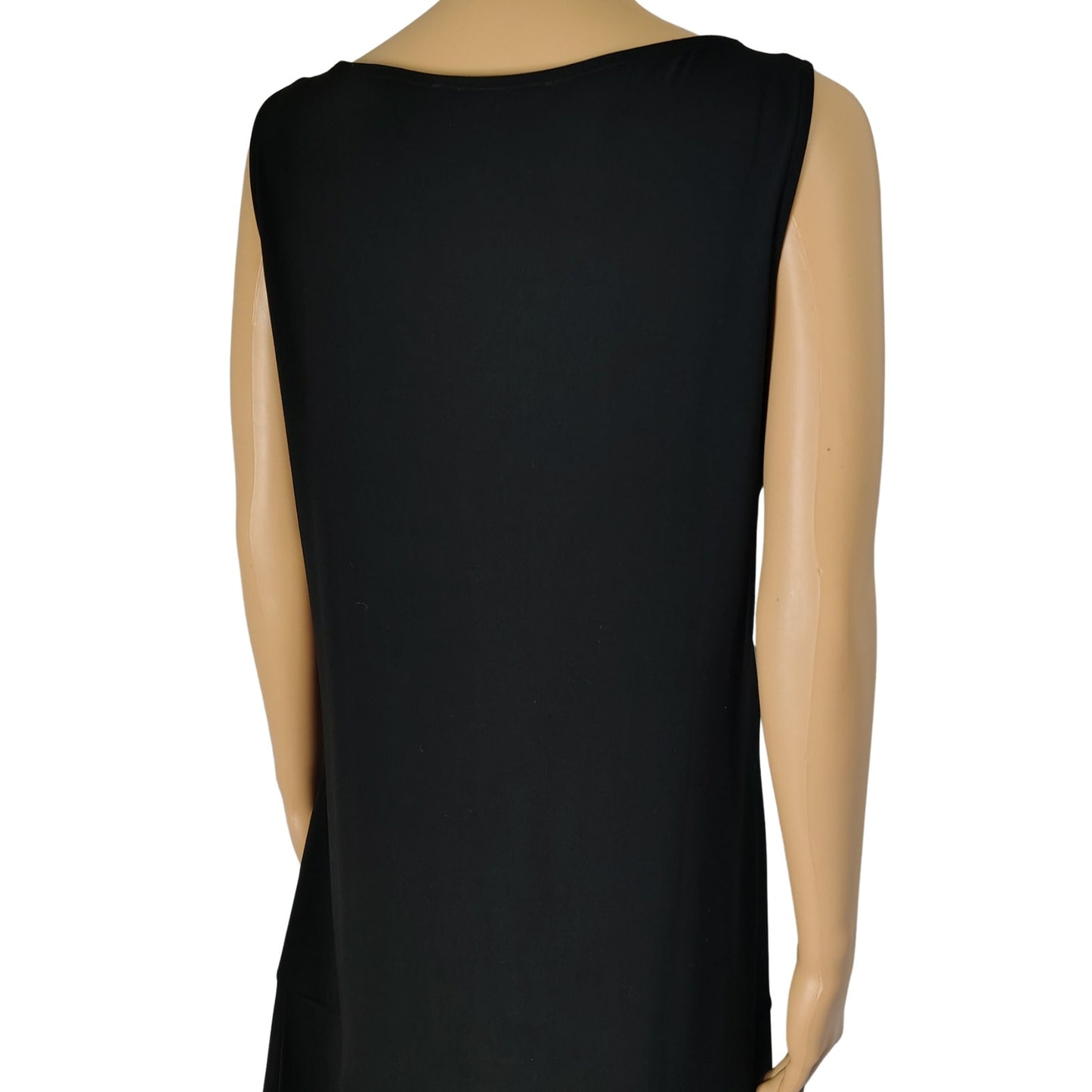 Black  Metallic Embellished VNeck Flapper Inspired Pleat Hem Drop Waist Dress