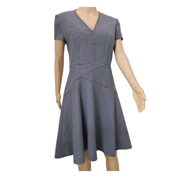 Hugo Boss Halomi Purple Gray  Fit & Flare Back Zip Dress Size 8 US 12 UK 44 IT