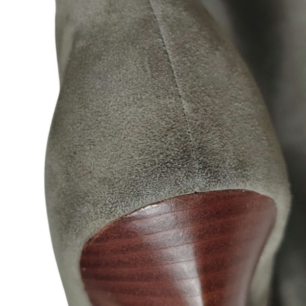 Leather Cole Haan Nike Collaboration Gray Suede Tall Zip Up Boots Size 7.5 AA