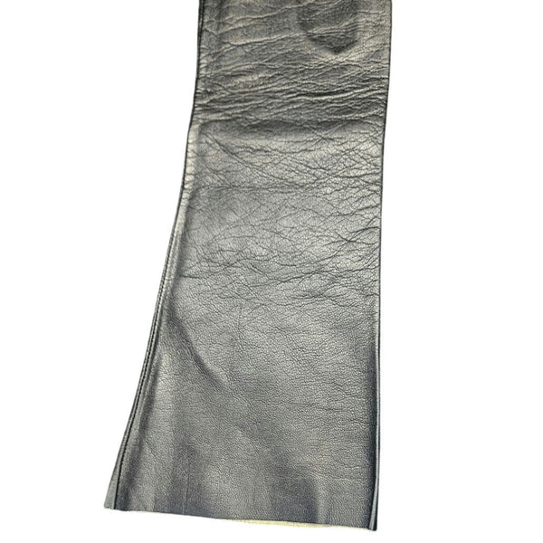 Long Black Vintage Calves Leather Fitted Unlined Gloves Size 7 Gently Used