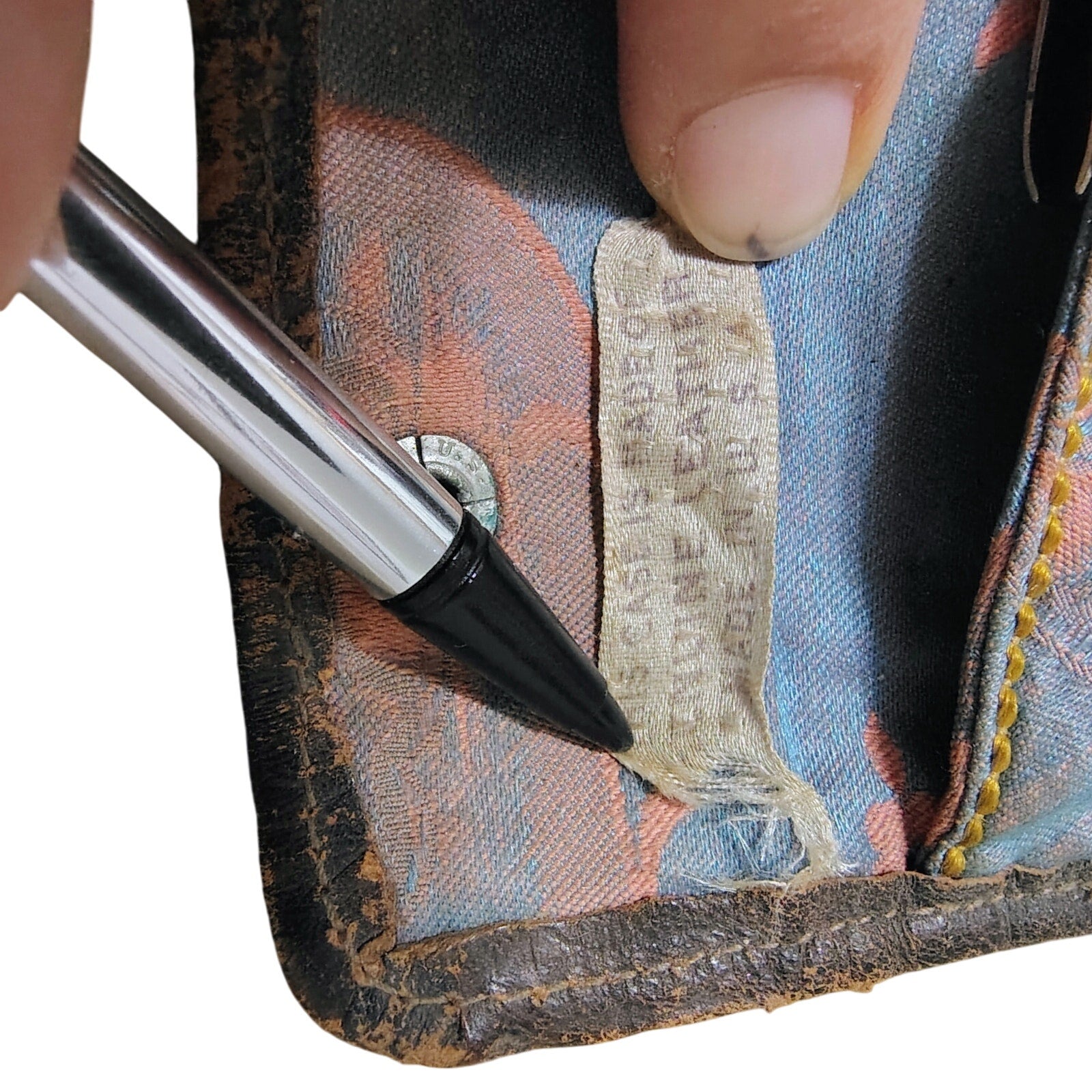 1900-1920 Tooled Leather Floral Celluloid 11 Pc Manicure Set Travel Case [Antique]