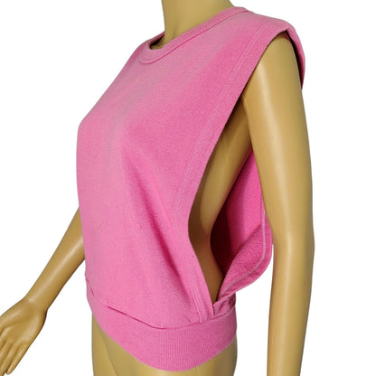 1990s Pink Sleeveless Top Open Sides Sweatshirt Size Small Womens [Vintage]