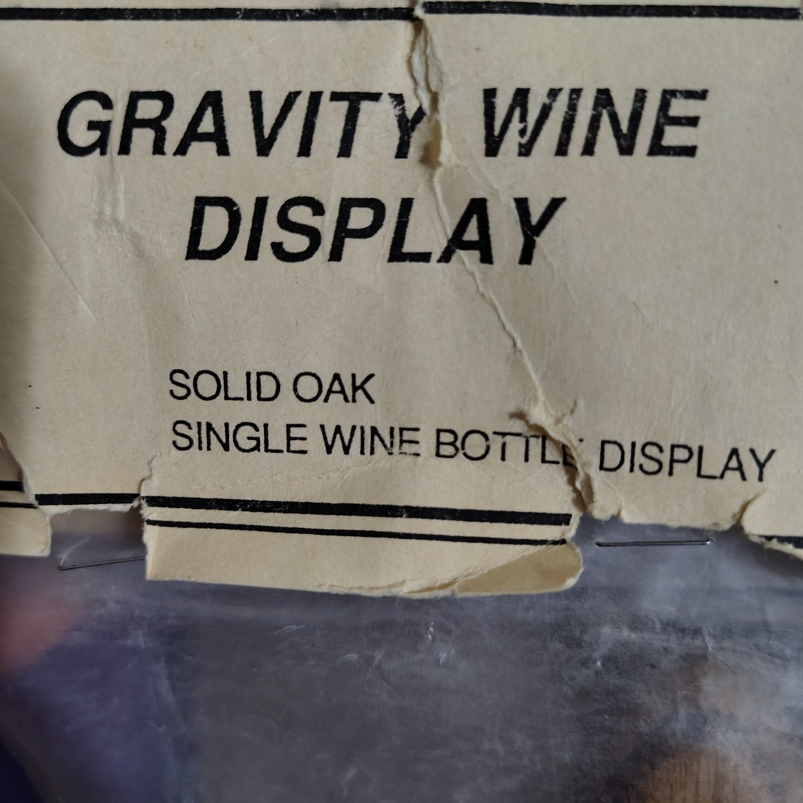 1980s Artisan Wood Gravity Floating Single Wine Bottle Holder Triangle Shape [Vintage]