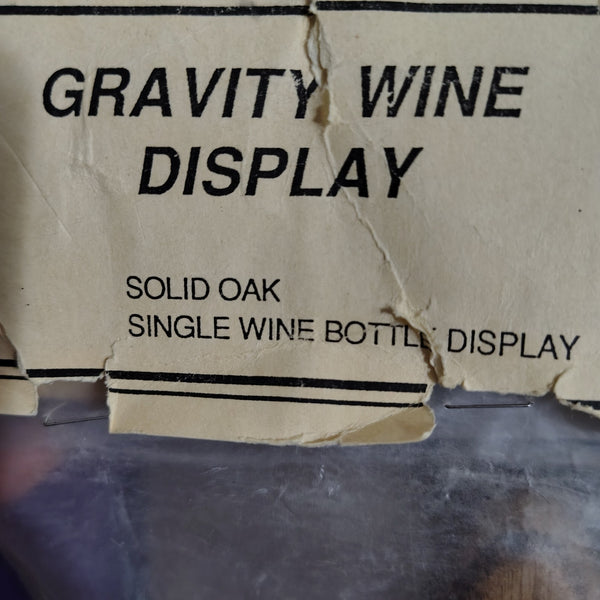 1980s Artisan Wood Gravity Floating Single Wine Bottle Holder Triangle Shape [Vintage]