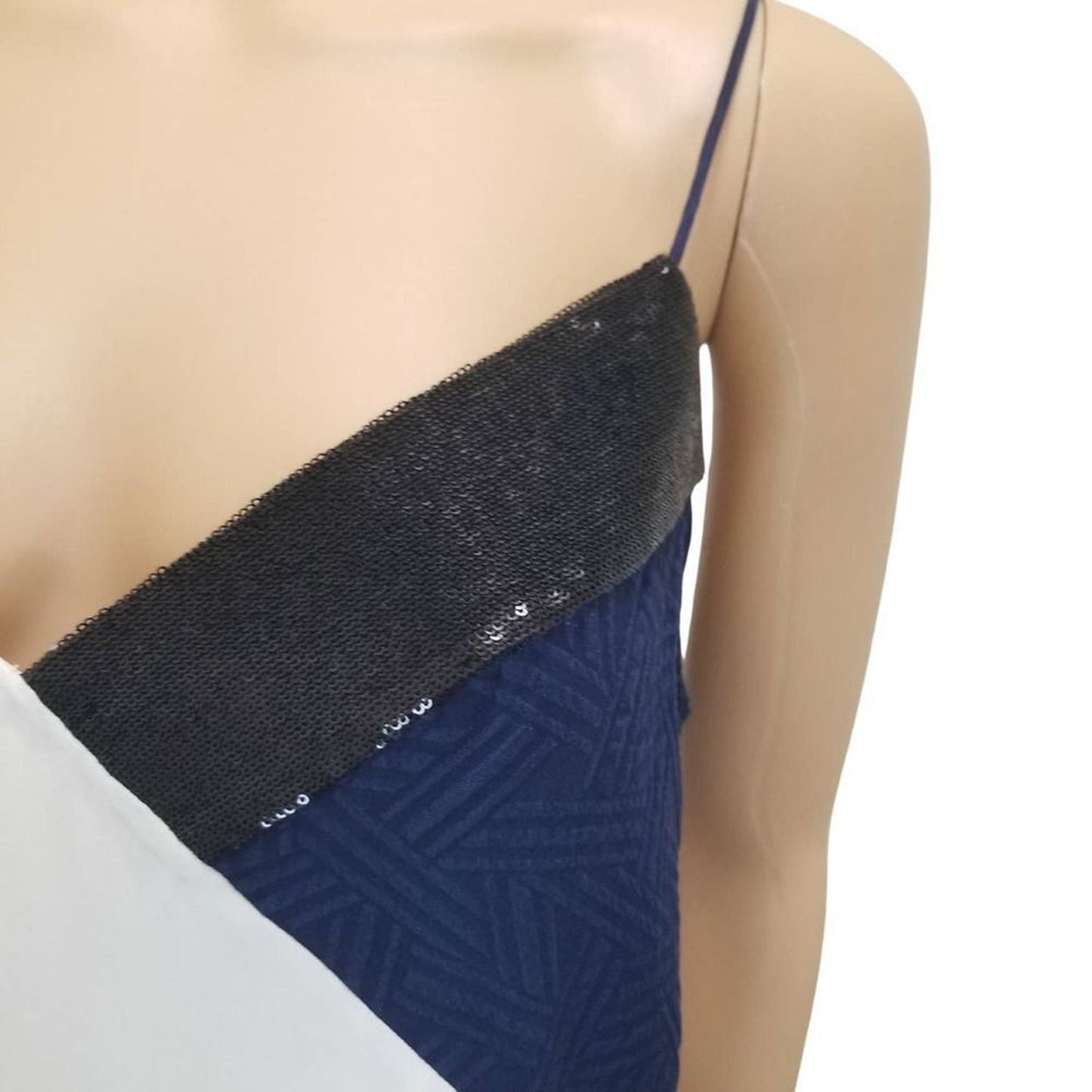 Diane Von Furstenberg Cream Black Pink Silk Spaghetti Strap Tank Top Size Medium