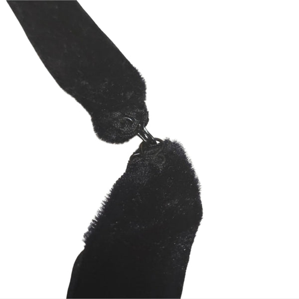 Handmade Velvet Choker Necklace Huge Heart Statement Pendant Gold Tone Size Small