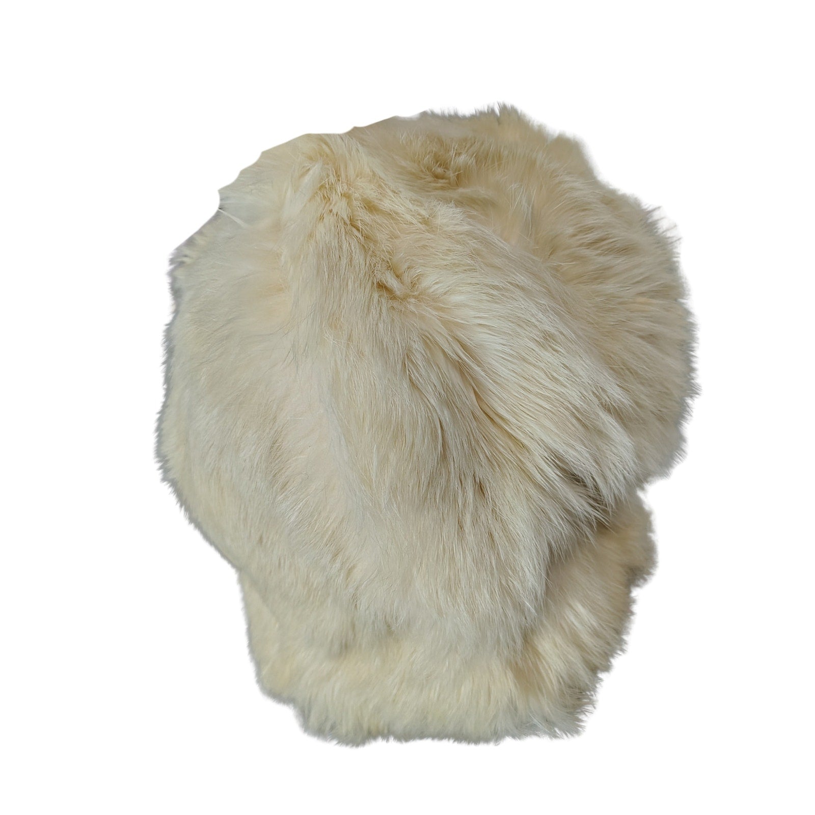 1950s Cream Real Fur Tall Pillbox Cossack Style Winter Hat [Vintage]
