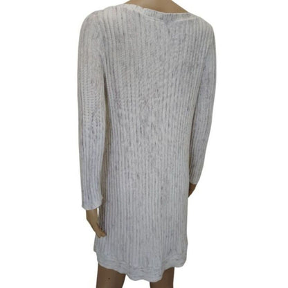 MOTH Anthropologie Beige Long Sleeve Boat Neck Sweater Tunic Dress Size Large
