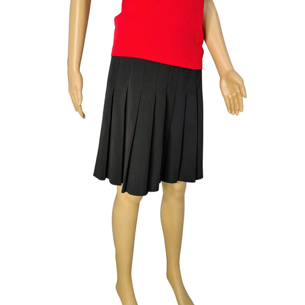 Norma Kamali Black Pleated Short Drop Waist Skirt Size 6