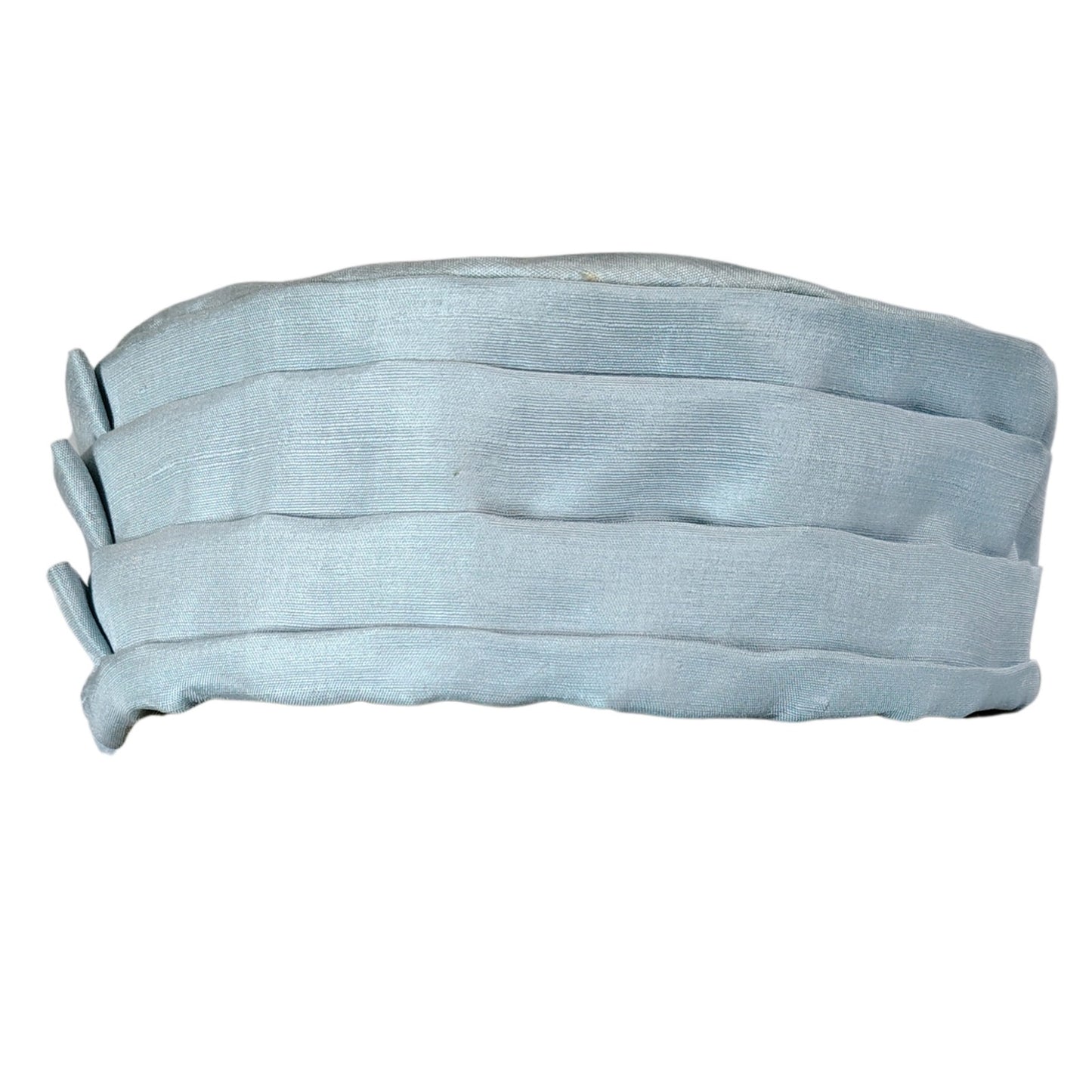 1960s Light Blue Pill Box Hat Hand Crafted Pleated Hat Band Design Size 6 [Vintage]