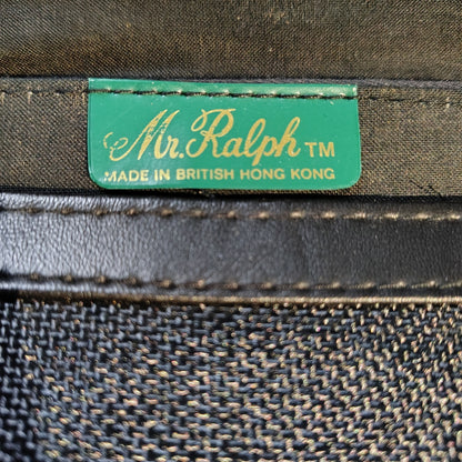 Textured Black Maxi Clutch 1970s Vintage Mr. Ralph Fold Over Snap Closure Bag