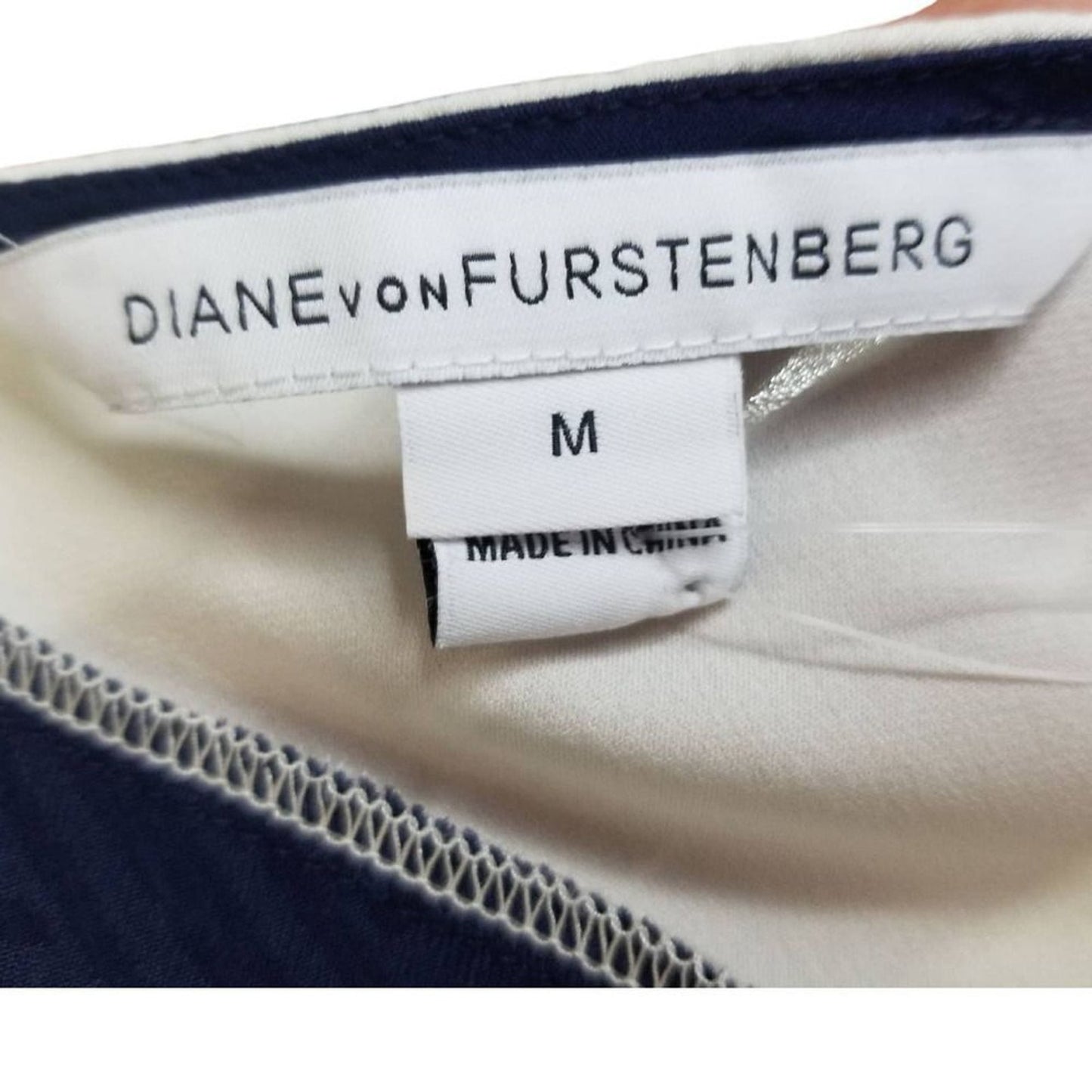 Diane Von Furstenberg Cream Black Pink Silk Spaghetti Strap Tank Top Size Medium