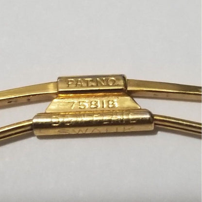 1930s Vintage Swank Gold Tone Collar Bar Button Up Collar Shirt Clasp Holder