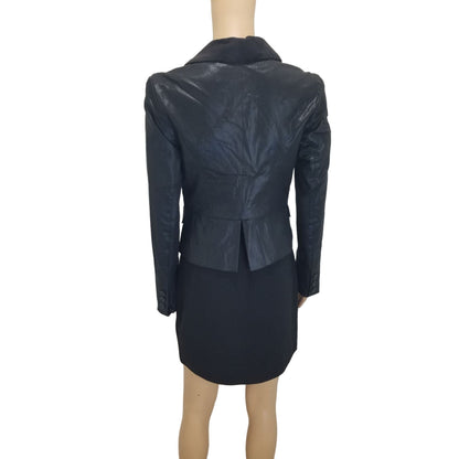 Velvet Lapel Fitted Single Breast Guess Tuxedo Jacket Back Split Size Small [VINTAGE]