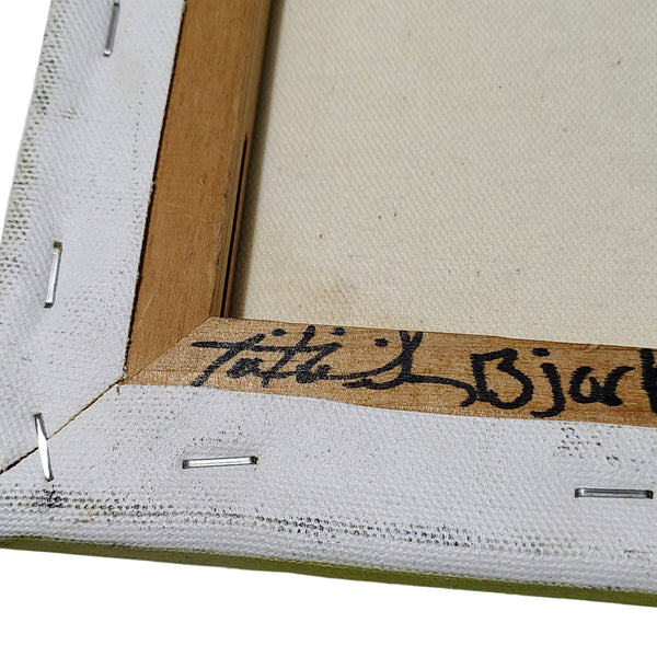 Bjork Hand Painted Canvas 12x9in Black Green Blue Arizona Local Art 2012 [Vintage]