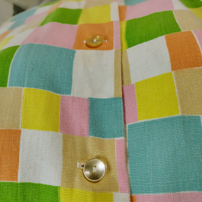 60s Alfred Paquette Mod Square Box Cut Style Blazer Light Jacket Cover Up Size S [Vintage]