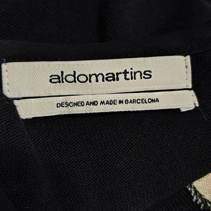 aldomartins Slightly Sheer Abstract Art Contrasted By Black Sheer Sleeves Size M