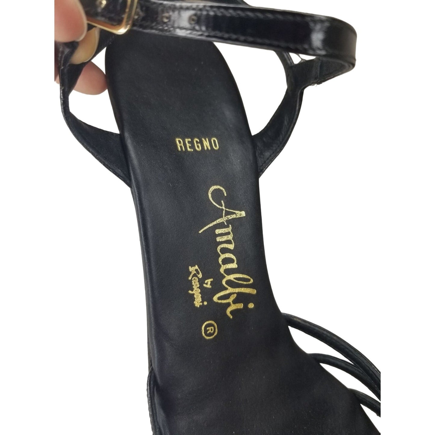 1960s Strappy Leather Bottom Open Toe High Heels Made in Italy Size 7 [VINTAGE]