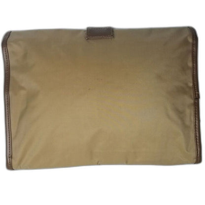 1970s Brown Travel Bag Water Resistant Plastic Maxi Clutch Folio Toiletry Bag [Vintage]